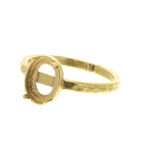 Anillo ajustable para cabuchón 8x6 mm - Chapado Oro 3 micras x1