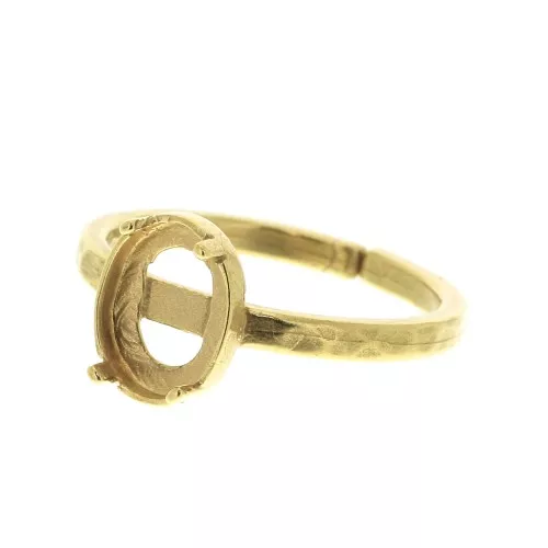Anillo ajustable para cabuchón 8x6 mm - Chapado Oro 3 micras x1