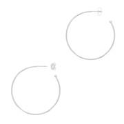 Aros pendientes con bola 26 mm a decorar - Chapado en plata fina x2|raw }}