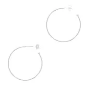 Aros pendientes con bola 26 mm a decorar - Chapado en plata fina x2