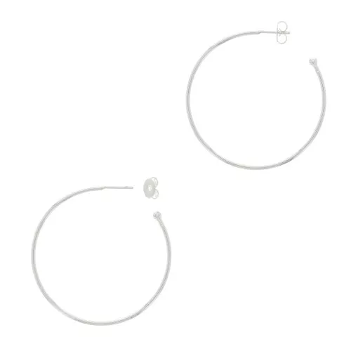 Aros pendientes con bola 26 mm a decorar - Chapado en plata fina x2