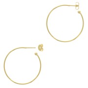 Aros pendientes con bola 37 mm a decorar - Dorado con oro fino x2|raw }}
