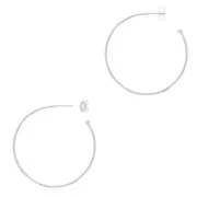 Aros pendientes con bola 37 mm a decorar - Chapado en plata fina x2