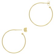 Aros pendientes con bola 45 mm a decorar - Dorado con oro fino x2