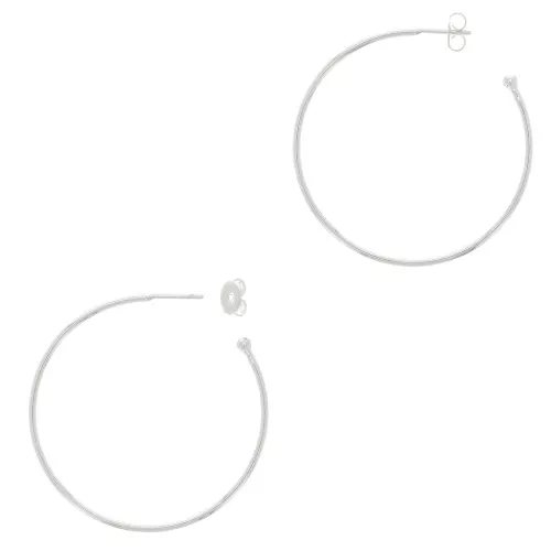 Aros pendientes con bola 45 mm a decorar - Chapado en plata fina x2
