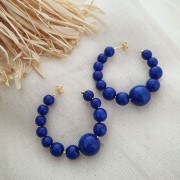 Aros pendientes con bola 45 mm a decorar - Chapado en plata fina x2