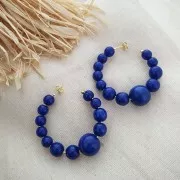 Aros pendientes con bola 54 mm a decorar - Dorado con oro fino x2