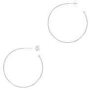 Aros pendientes con bola 54 mm a decorar - Chapado en plata fina x2|raw }}