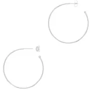 Aros pendientes con bola 54 mm a decorar - Chapado en plata fina x2