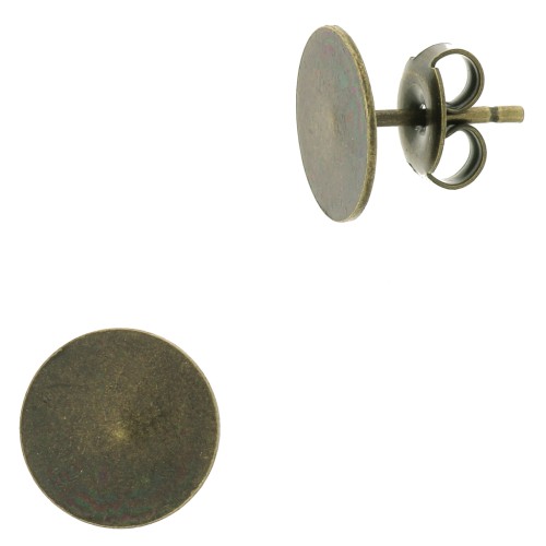 Ganchos pendientes disco 10 mm - Bronce x2