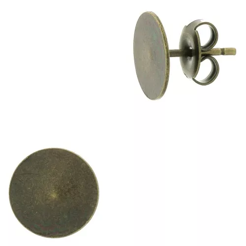 Ganchos pendientes disco 10 mm - Bronce x2