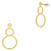 Ganchos pendientes doble círculo calado 32x18 mm - Dorado con oro fino x2|raw }}