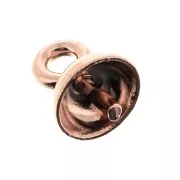 Enganche para redonda semi perforada de 4 y 6 mm - Dorado rosa x1