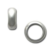 Cuenta pasante redondo para cuero Regaliz 6x14mm Chapado Plateado envejecido