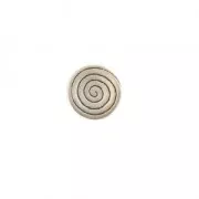 Cuenta pasante espiral para cuero Regaliz 14 mm Chapado Plateado envejecido