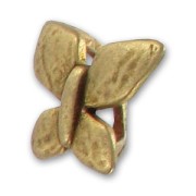 Cuenta pasante mariposa para cuero Regaliz 20 mm bronce x1|raw }}