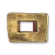 Cuenta pasante rectángulo para cuero Regaliz 20 mm bronce x1