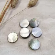 Perla plana en forma de paleta de nácar teñido 18 mm - Gris x1