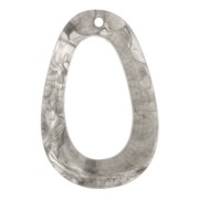 Colgante gota calado 49x32 mm de resina - Marmoleado Gris x1|raw }}