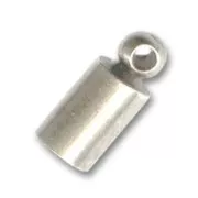 Terminales para cordón 4 mm Chapado Plateado envejecido x4