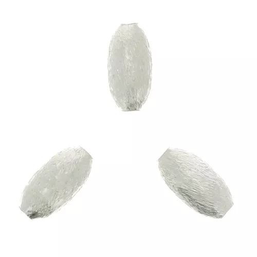 Cuentas olivas diamantadas 5x3 mm plateado x10
