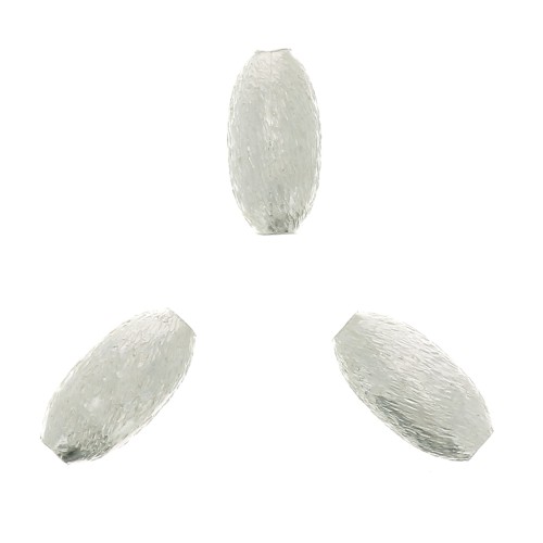 Cuentas olivas diamantadas 8x4 mm plateado x10