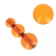 Surtido de 26 cuentas redondas de 6-8-10 mm y 2 cabujones de resina - Ambar