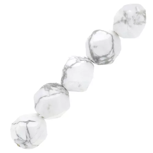 Cuentas hexagonal 6 mm piedra gema Howlite x15