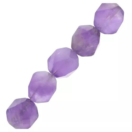 Cuentas hexagonal 6 mm piedra gema Amethyste x15