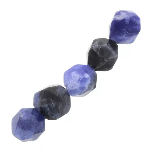Cuentas hexagonal 6 mm piedra gema Sodalite x15