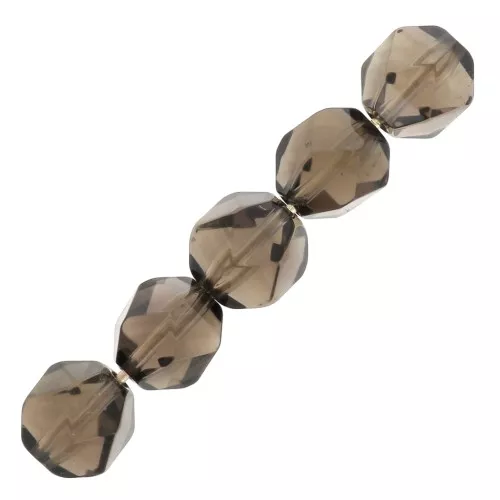 Cuentas hexagonal 6 mm piedra gema Quartz Fumé x15