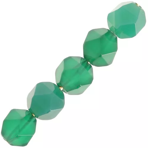 Cuentas hexagonal 6 mm piedra gema Agate verde x15