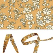 Cinta al bies de tela Liberty - Capel - Mostaza x1 m
