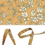 Cinta al bies de tela Liberty - Capel - Mostaza x1 m