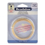Hilo redondo de latón de 0,64 mm - German Style Wire - Dorado x 10 m