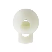 Tapón de silicona para cordón plástico con resorte - 10 mm Blanco x1