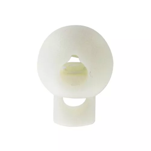 Tapón de silicona para cordón plástico con resorte - 10 mm Blanco x1