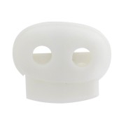 Tapón de silicona para cordón plano doble agujero de 3,6 mm - Blanco x1