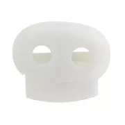 Tapón de silicona para cordón plano doble agujero de 3,6 mm - Blanco x1
