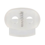 Tapón de silicona para cordón plano doble agujero de 4,3 mm - Transparent x1