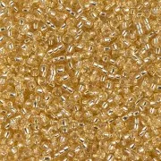Cuentas Rocalla Miyuki 11/0 2 - Oro claro con ribete plateado x 100 g