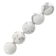 Cuentas redondas 6 mm piedra gema Howlite x15