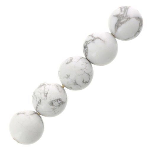 Cuentas redondas 8 mm piedra gema Howlite x10