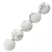 Cuentas redondas 10 mm piedra gema Howlite x5