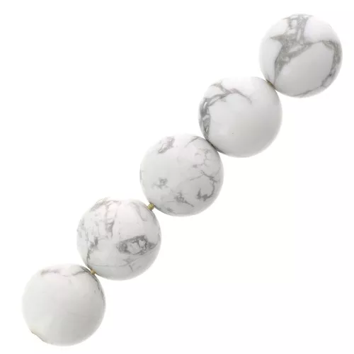 Cuentas redondas 10 mm piedra gema Howlite x5