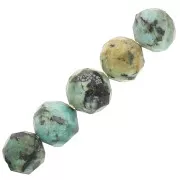 Cuentas redondas facetadas 4 mm piedra gema - Turquesa Africaine - Jaspe x20