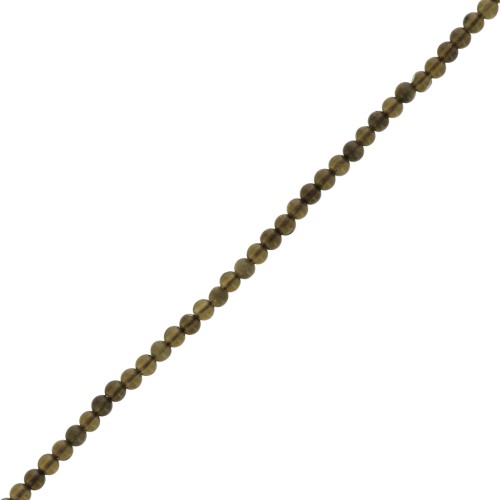 Cuenta redonda 2 mm piedra preciosa - Obsidiana moteada x40cm