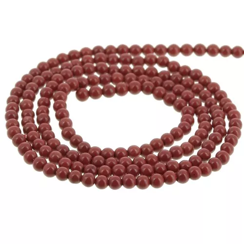 Cuenta redonda 2 mm gema - Jaspe rojo x41cm