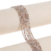 Cuenta redonda facetada 2 mm gema - Botswana Agata x39cm