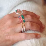 Cuenta redonda facetada 2 mm gema - Piedra luna x39cm